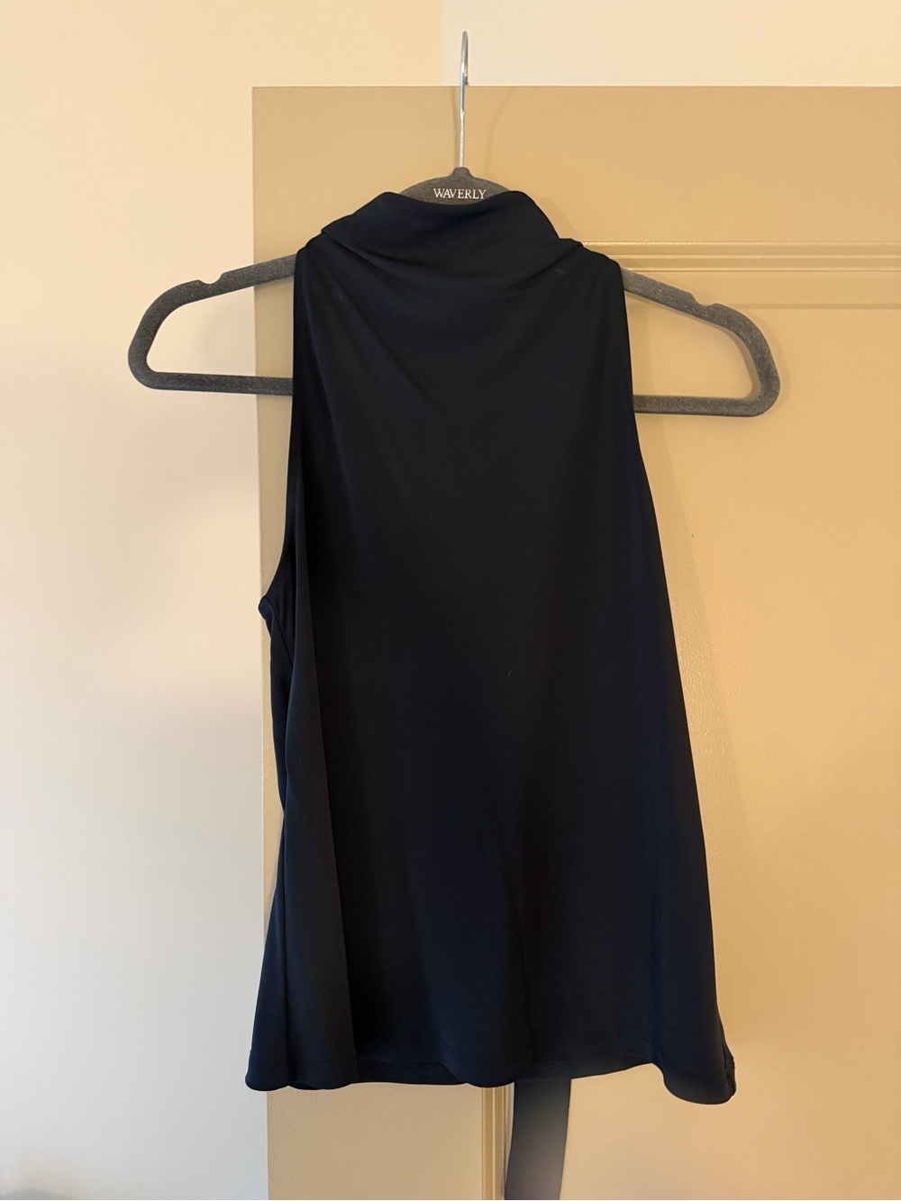 Sleeveless Black Mock-Neck Top